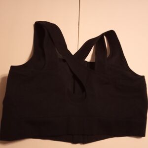 Avia Black Sports Bra with Cutout Design And Zipper Front